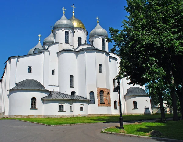 Szent Sophia Katedrális Egy Napos Nyári Napon Veliky Novgorod Oroszország — Stock Fotó