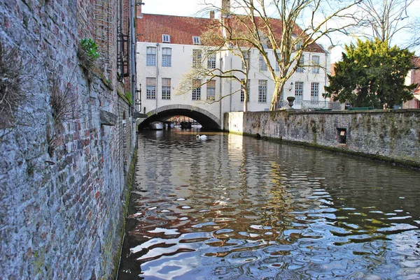 Canal Ciudad Brujas Bélgica — Foto de Stock