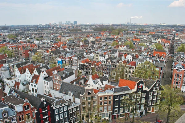 Ciudad Skyline Del Centro Histórico Amsterdam Países Bajos — Foto de Stock