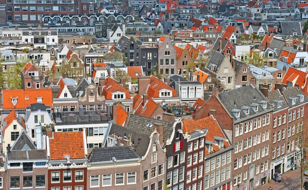Amsterdam Hollanda Nın Tarihi Merkezinin Şehir Manzarası — Stok fotoğraf