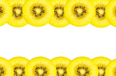 Beyaz zemin üzerine altın Ne izole yakın çekim sarı kivi