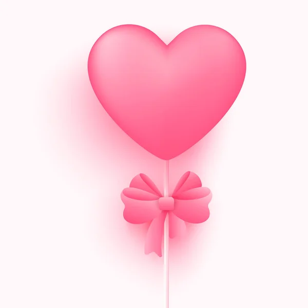 Corazón Origami Con Cinta Rosa Fondo Lazo Concepto Amor Para — Vector de stock