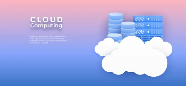 Cloud Serviço Computação Online Antecedentes Tecnologia Digital Ilustração Arte Vetorial — Vetor de Stock