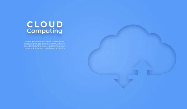 Cloud Przesłać Pobrać Dane Usługi Online Cyfrowe Tło Technologii Biznesowych — Wektor stockowy
