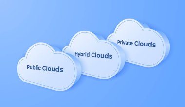 Üç boyutlu dijital bulut hesaplama teknolojisi arka planı. Online servis. vektör sanat illüstrasyonu