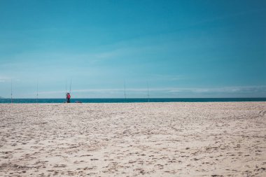 Punta Paloma plajı. Sahil hattı Tarifa. Cadiz, İspanya.
