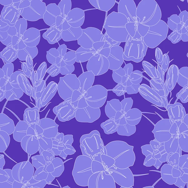 Luz Violeta patrón de flores sin costura. Textura sin costura vectorial — Vector de stock