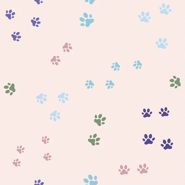Kedi ayak izleri ile renkli seamless modeli.