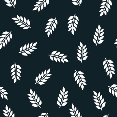 Seamless modeli. Karanlık bir arka plan üzerinde beyaz yaprakları
