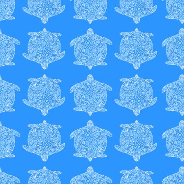 Vektör pürüzsüz doku. Soyut karalama taslak kaplumbağa. Etnik, pürüzsüz bir model. Parlak desen