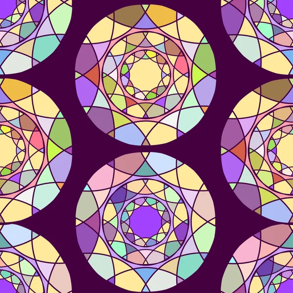 Ornement Géométrique Sans Couture Avec Des Cercles Multicolores Illustration Sur — Image vectorielle