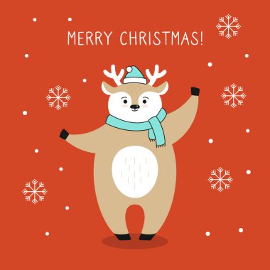 Selamlar Noel kartı geyik kar tanesi.