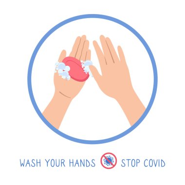 Poster el yıkama sabunu çizgi film vektörü