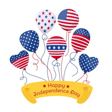 Amerikan Bağımsızlık Günü balon kartı bandı