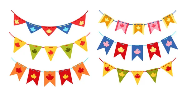 Garland bunting Canada Day party flag set festoon — Stockový vektor