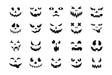 Cadılar Bayramı simgesine bakın. Siyah gülümseme korkunç vektör.