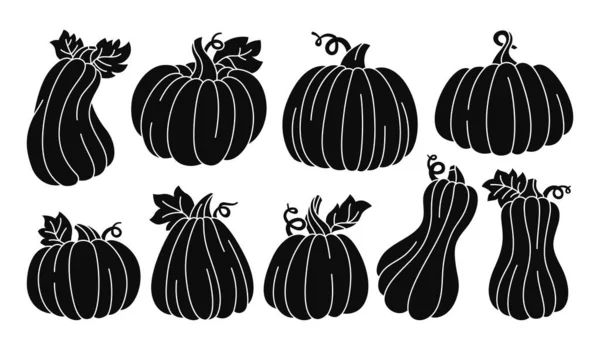 Pumpkin glyph set icon symbol Halloween vector — 图库矢量图片