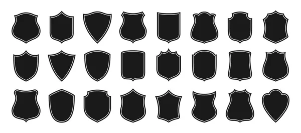 Badge de bouclier icône définir signe de forme de bouclier de sécurité — Image vectorielle