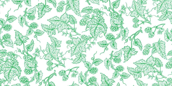 Hop plant 스케치 스타일그린 녹색 집합 — 스톡 벡터