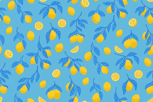 Limonlar pürüzsüz desenli. Farklı limonlar botanik olarak sınırsız bir altyapıya sahiptir. Dekoratif meyveler sulu narenciye kağıt baskısı, kumaş tekstili, ambalaj arkaplan şablonu için sonsuz tasarım