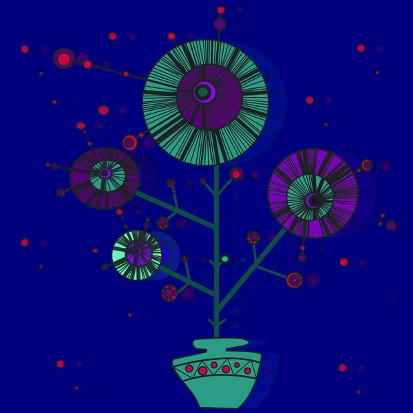 Farbenfrohe Illustration schöner Blumen — Stockvektor