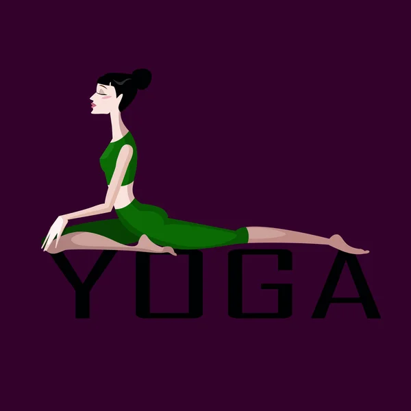 Ilustración de chica en poses de yoga — Vector de stock