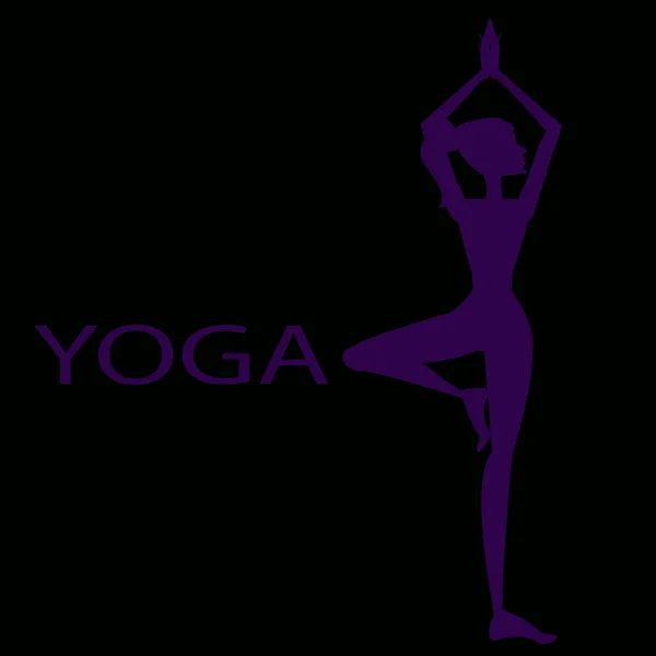 Illustration de fille dans des poses de yoga — Image vectorielle