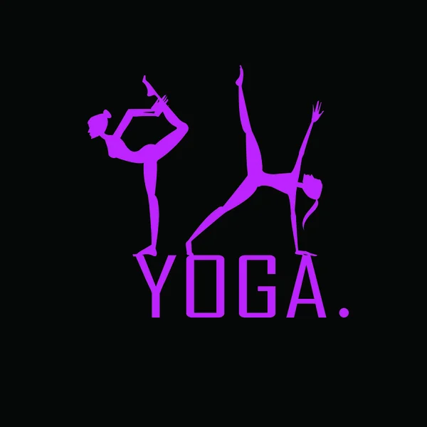 Illustration de filles dans les poses de yoga — Image vectorielle