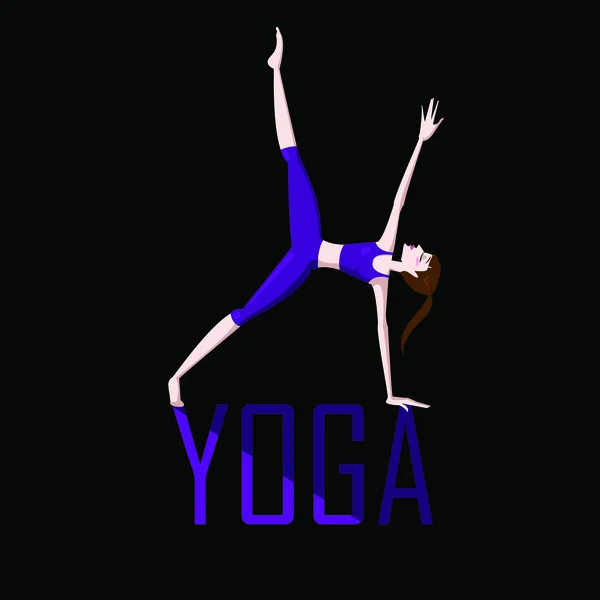 Illustration de fille dans des poses de yoga — Image vectorielle