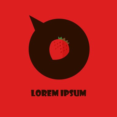 Modern sağlıklı gıda kavramı meyve ve metin için yer düz resimler. Vektör diyet ya da organik tarım şablonu.