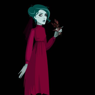 Ölü gelin. Cadılar Bayramı. Ölülerin günü. Vektör çizim kadınla.