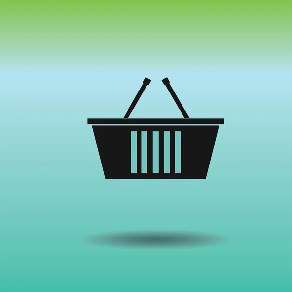 Icono plano de la cesta de compras — Vector de stock