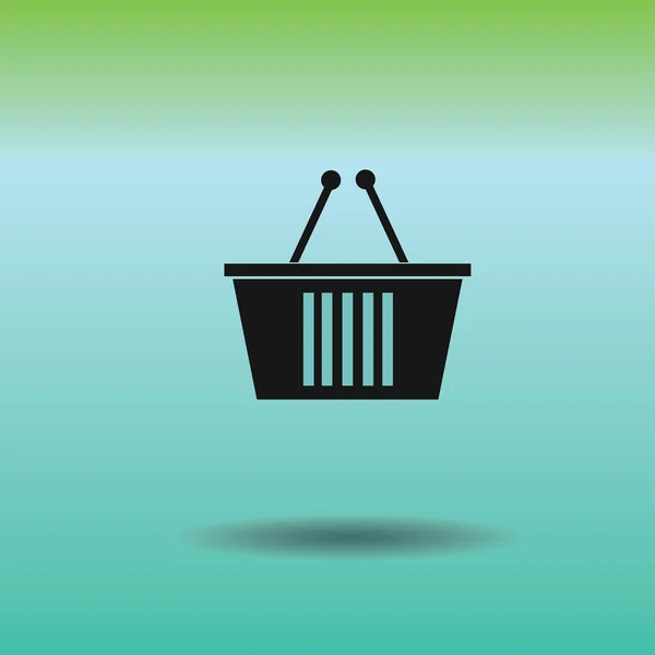 Icono plano de la cesta de compras — Vector de stock