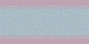 Pembe çizgili, açık mavi yün örgü desen dikişsiz arkaplan çizimi.