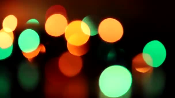 Guirnalda led de Navidad parpadeante. Superposición de fugas de flash lente flash de estudio. Luz natural con efecto bokeh. Para superponer marcos, videos de peinado, transiciones — Vídeo de stock
