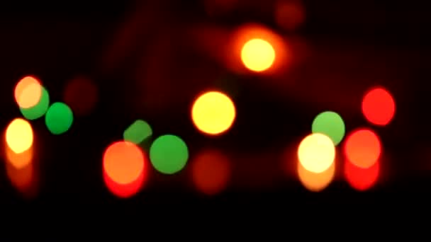 Миготливе Різдво Привело Гірлянду Накладання Спалаху Витікає Студійного Флеш Лінзу — стокове відео
