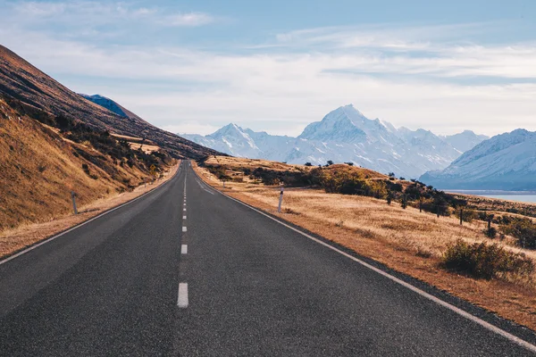 De weg naar Mount Cook — Stockfoto