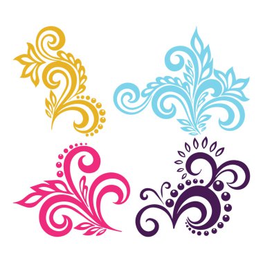 Güzel çiçek sanatı ve mandala vektör tasarımı