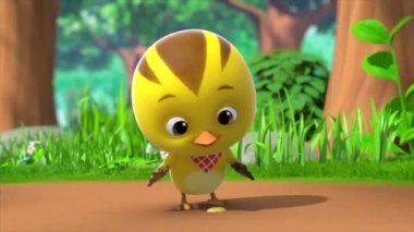 Çocuklar için komik çizgi film animasyonu video ve güzel doğal manzara