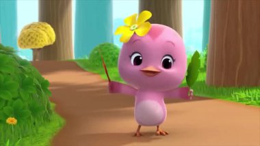 Çocuklar için komik çizgi film animasyonu video ve güzel doğal manzara