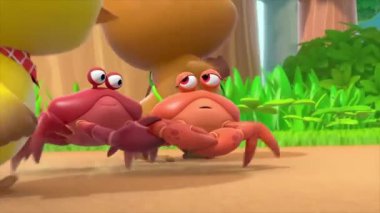 Çocuklar için komik çizgi film animasyonu video ve güzel doğal manzara