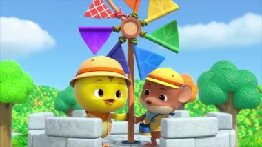 Çocuklar için komik çizgi film animasyonu video ve güzel doğal manzara