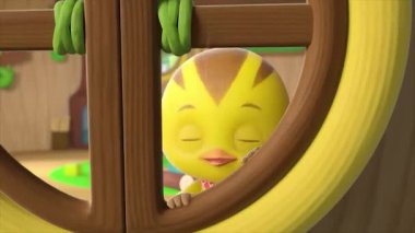 Çocuklar için komik çizgi film animasyonu video ve güzel doğal manzara