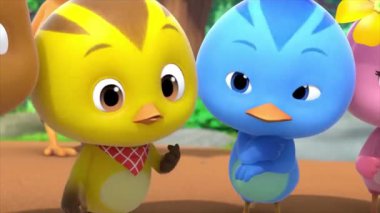 Çocuklar için komik çizgi film animasyonu video ve güzel doğal manzara