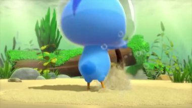 Çocuklar için komik çizgi film animasyonu video ve güzel doğal manzara