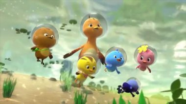 Çocuklar için komik çizgi film animasyonu video ve güzel doğal manzara