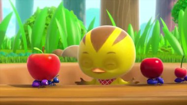 Çocuklar için komik çizgi film animasyonu video ve güzel doğal manzara