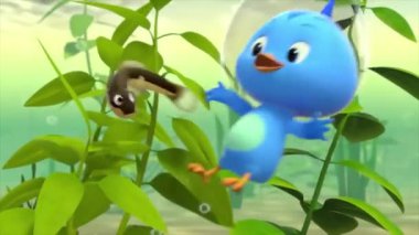 Çocuklar için komik çizgi film animasyonu video ve güzel doğal manzara