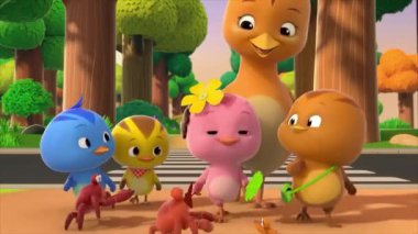 Çocuklar için komik çizgi film animasyonu video ve güzel doğal manzara