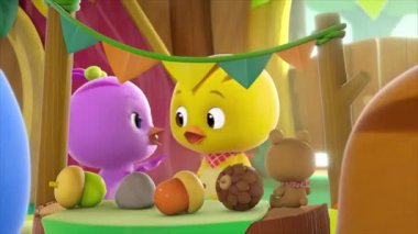 Çocuklar için komik çizgi film animasyonu video ve güzel doğal manzara